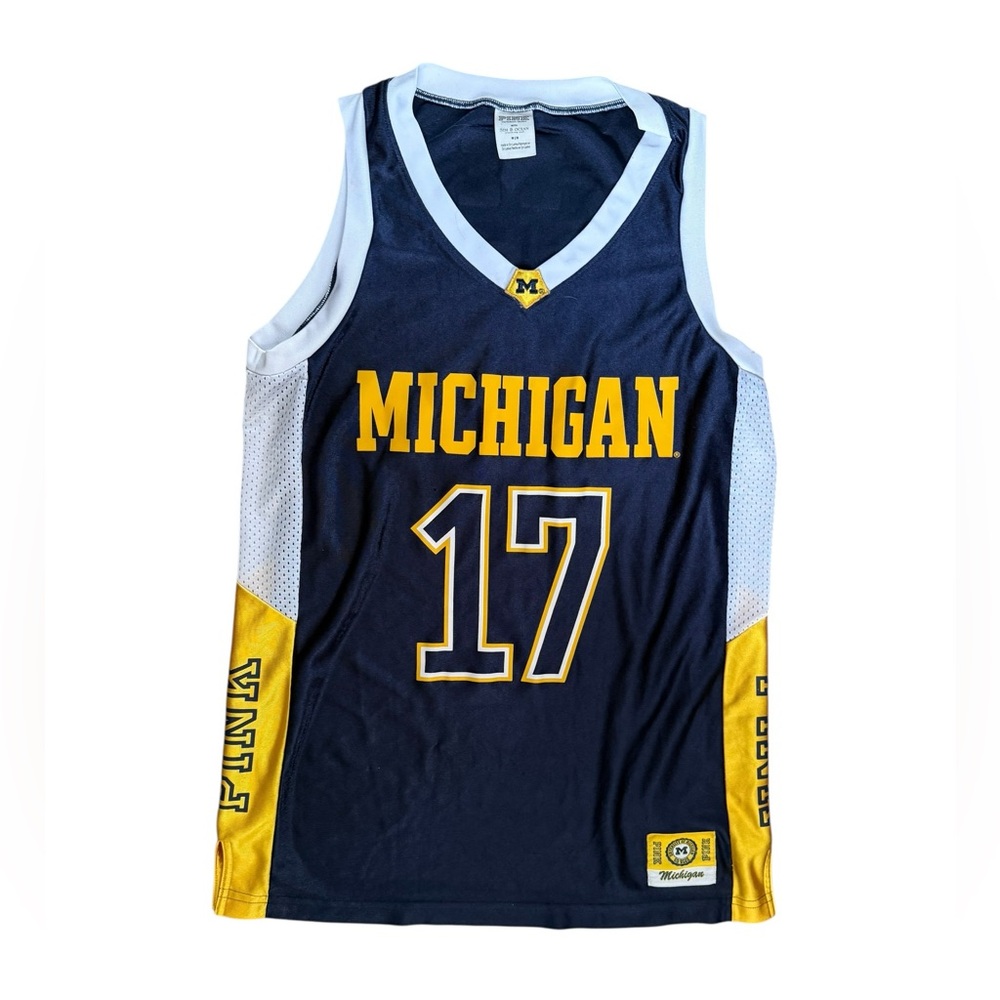 PINK Victoria's Secret University of Michigan Navy Yellow White #17 Jersey Tank